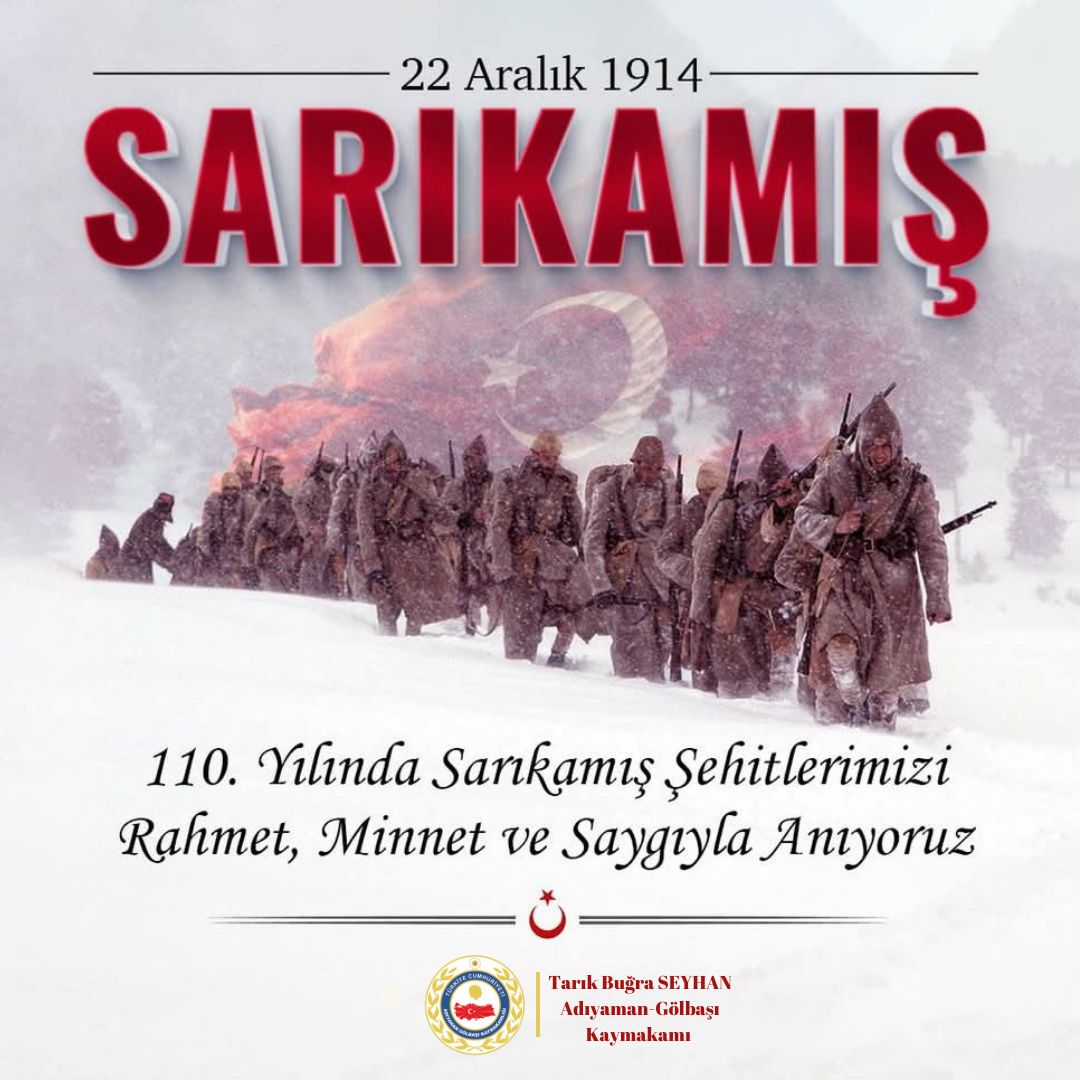 110. Yılında Sarıkamış Şehitlerimizi Rahmet, Minnet ve Saygı İle Anıyoruz